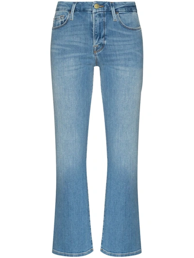 Frame Le Crop Mini Bootcut Raw Hem Jeans In Blue