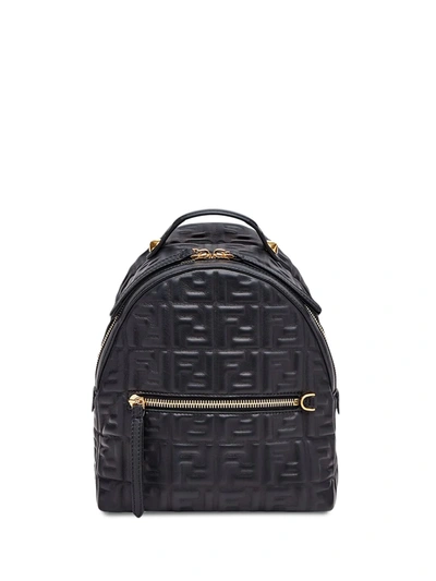 Fendi Mini Ff-motif Backpack In Black