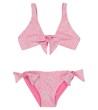 Melissa Odabash Kids' Baby Como Printed Bikini In Pink
