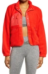 Free People Fp Movement Hit The Slopes Fleece Jacket In Cardinal Red