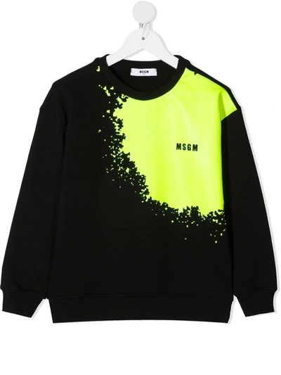 Msgm Kids' Black Sweatshirt With Print