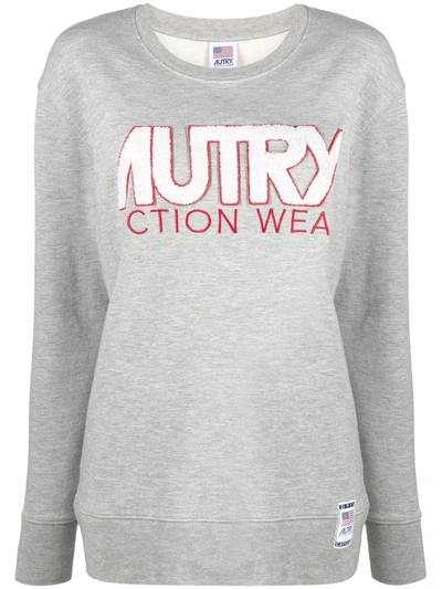 Autry Open Capsule Logo-appliqué Sweatshirt In Grey
