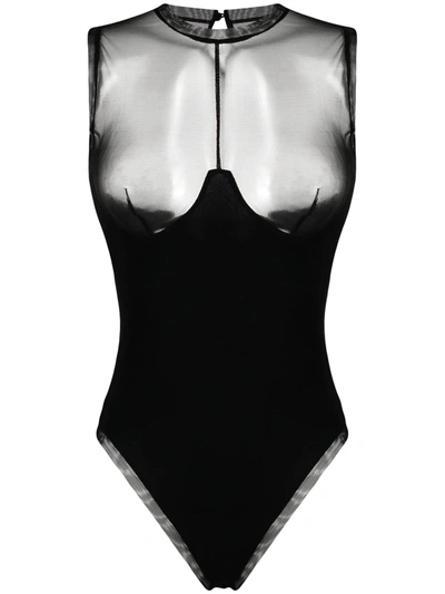 Murmur Mesh Sleeveless Body In Black