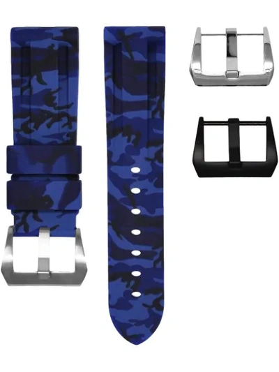 Horus Watch Straps 22mm Lug Digi Camouflage-pattern Watch Strap In Blue