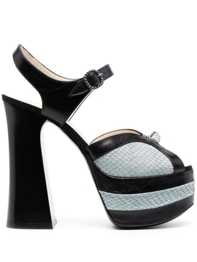 Philosophy Di Lorenzo Serafini Colour-block Platform Sandals In Black