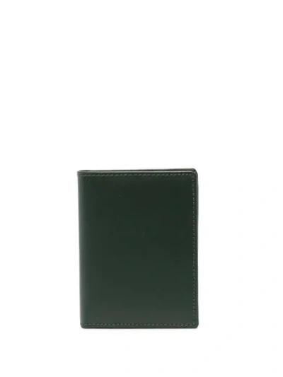 Comme Des Garçons Leather Fold Wallet In Green