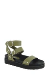 Caverley Burt Platform Sandal In Army Green