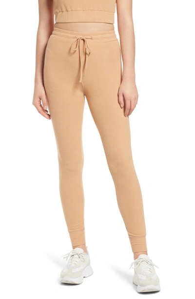 4th & Reckless Eliza Ribbed Leggings In Nude Rib