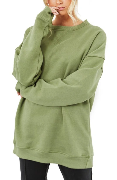 4th & Reckless Natalia Oversize Sweatshirt In Khaki