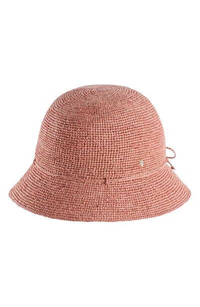 Helen Kaminski Packable Raffia Cloche In Peony