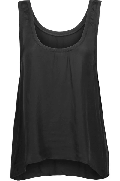 Enza Costa Ribbed Knit-trimmed Satin Tank