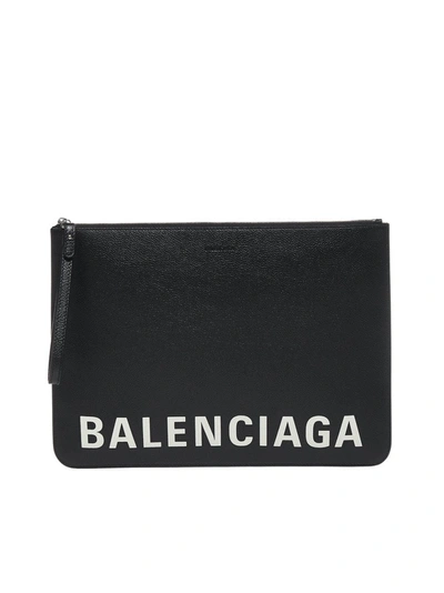 Balenciaga Cash Large Pouch In Black