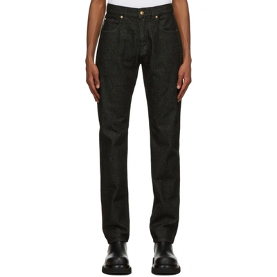 Versace Black Washed Jeans In 1d040 Black