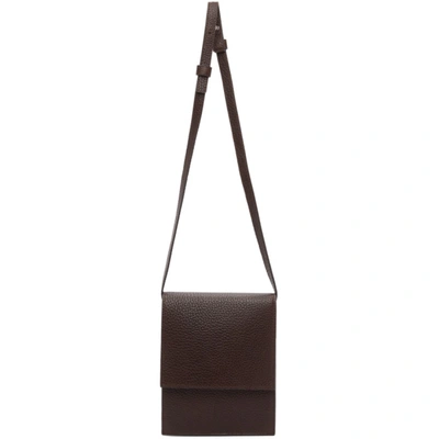 Lemaire Brown Small Satchel Bag In 449 Drkbrwn