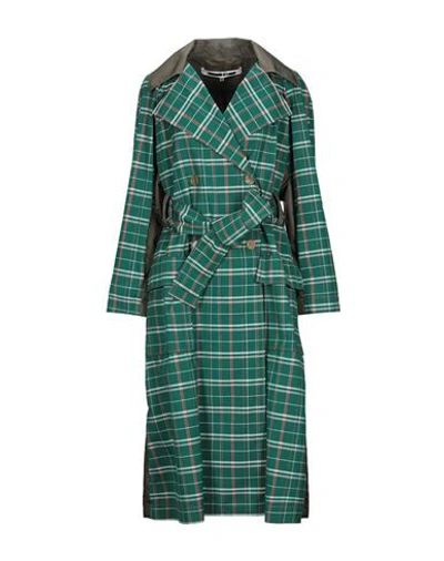 Mcq By Alexander Mcqueen Oversized Shell-paneled Checked Wool And Cotton-blend Trench Coat In Green