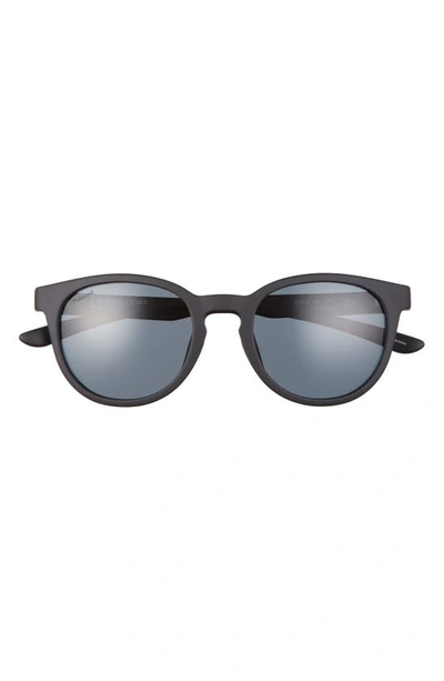 Smith Easbank Core 52mm Polarized Round Sunglasses In Matte Black / Polarized Gray