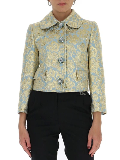 Dolce & Gabbana Cropped Lamé Jacquard Jacket