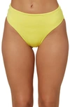 O'neill Saltwater High Waist Bikini Bottoms In Bright Lemon