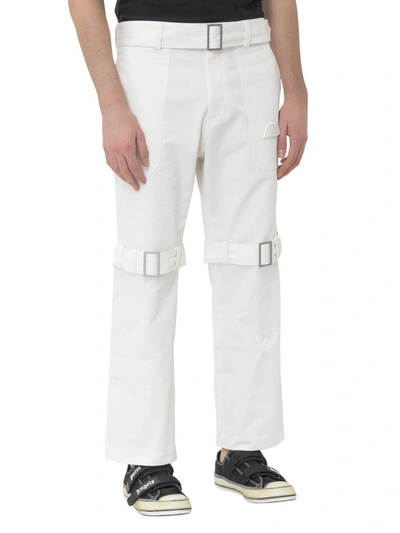 Palm Angels Belted Detail Pants In White