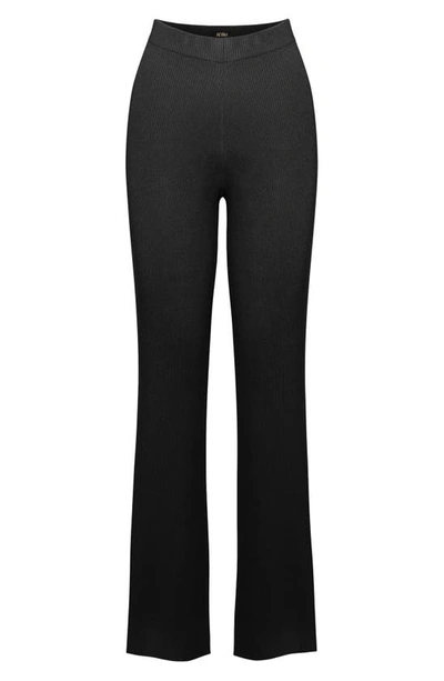 Afrm Ellio Rib Pants In Noir