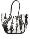 Proenza Schouler Extra Large Ruched Tie-dye Tote Bag In Blk/wht