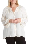 Adyson Parker Oversize Button-up Blouse In Coconut Sugar