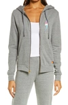 Aviator Nation Bolt Zip Hoodie In Heather/rainbow Pinksdnu