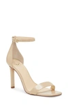 Vince Camuto Lauralie Leather Ankle Strap Sandal In Bisque Patent Leather