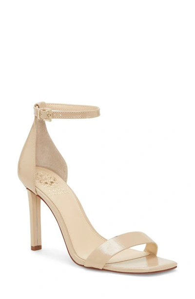 Vince Camuto Lauralie Leather Ankle Strap Sandal In Bisque Patent Leather
