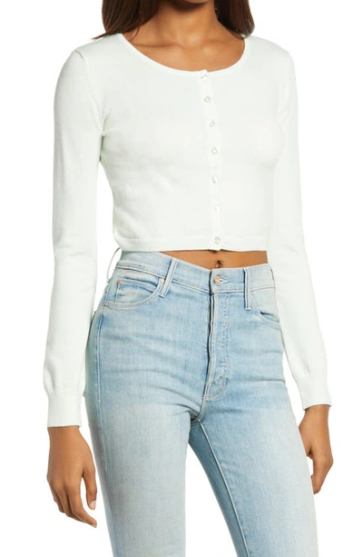 Bardot Amanda Crop Cardigan In Pistachio