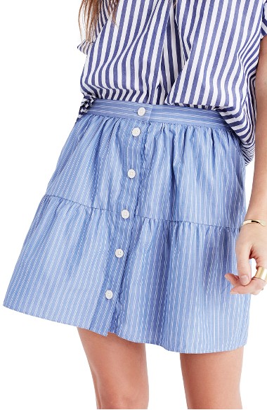 Madewell Bistro Stripe Miniskirt | ModeSens