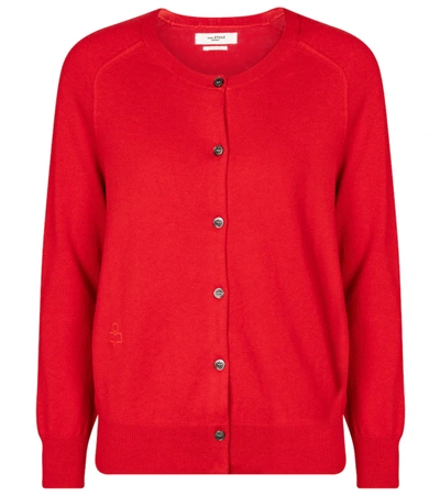Isabel Marant Étoile Napoli Cotton And Wool Cardigan In Red