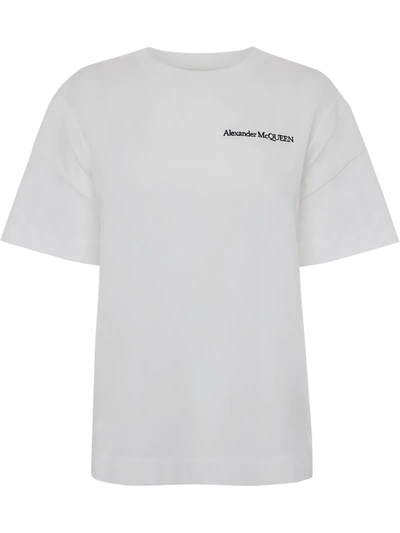 Alexander Mcqueen Classic Logo Crewneck Relaxed T-shirt In White
