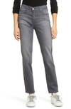 Ag The Isabelle High Waist Ankle Straight Leg Jeans In Timeless Grey