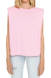 Endless Rose Padded Shoulder T-shirt In Baby Pink