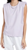 Endless Rose Padded Shoulder T-shirt In Lilac