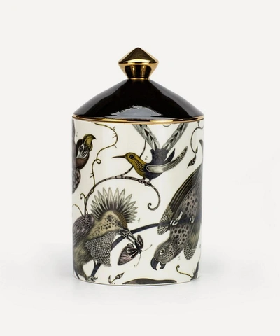 Emma J Shipley Audubon Bone China Balsamic Patchouli And Musk Candle 650g In Cream/black/gold