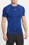 Under Armour Men's Heatgear Armour Short Sleeve Compression Shirt In Royal/steel
