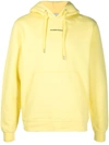 Sandro Hoodie Sweatshirt With Logo Embroidery In Yellow