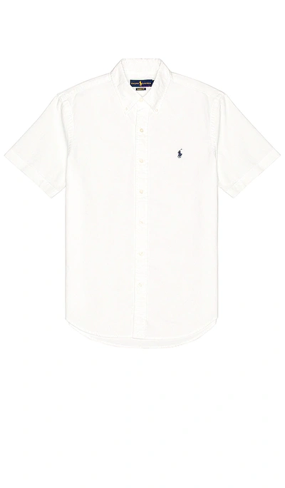 Polo Ralph Lauren Short Sleeve Oxford Shirt In White