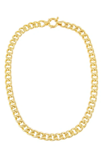 Adinas Jewels Miami Curb Link Choker Necklace In Gold
