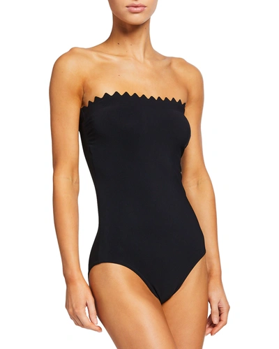 Karla Colletto Ines Bandeau One-piece Swimsuit With Shelf Bra In Black