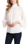 Vince Camuto Ruffle Sleeve Blouse In New Ivory