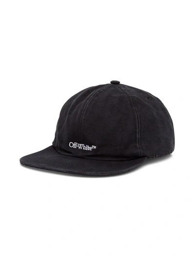 Off-white Cotton Hat With Logo Embroidery In Black