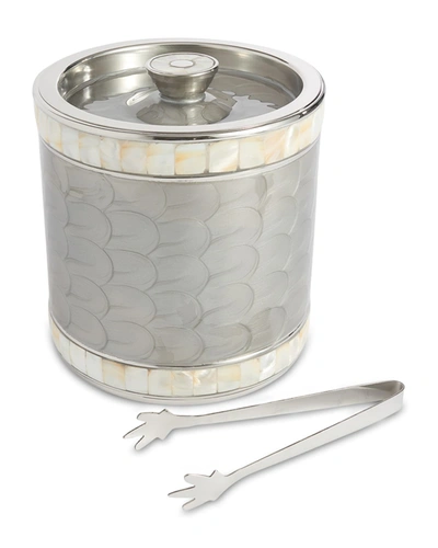 Julia Knight Classic Jumbo Double Walled Ice Bucket With Tongs In Platinum