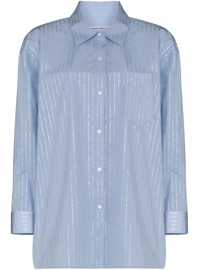 Alexander Wang Athena Oversized Crystal-embellished Cotton-poplin Shirt In Oxford