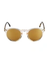 Oliver Peoples Women's Gregory Peck 1962 50mm Round Sunglasses In Buff / Dark Tortoise Brown