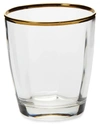 Vietri Optical Gold Double Old Fashioned Glass
