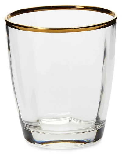 Vietri Optical Gold Double Old Fashioned Glass