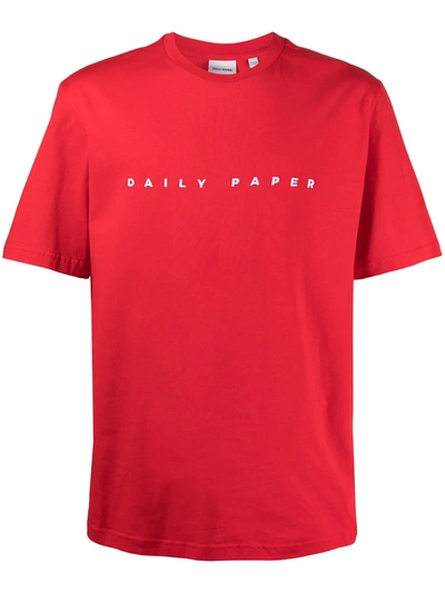 Daily Paper Logo-embroidered T-shirt In Red